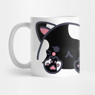 cute kawaii black white dotted cat Mug